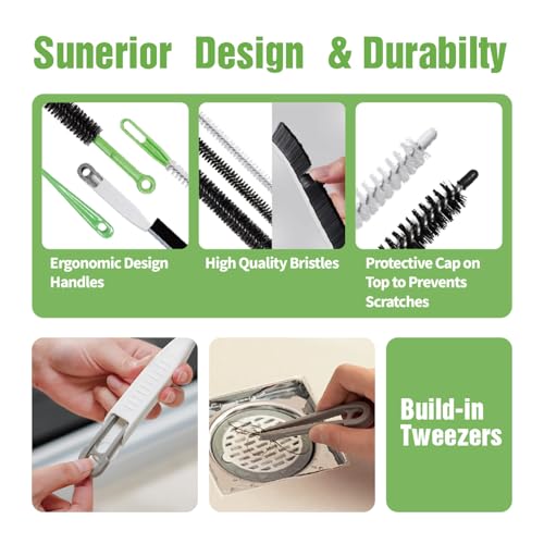 4-Piece Flexible Cleaning Brush Set for Dryer Vents, Fridge Coils & HVAC