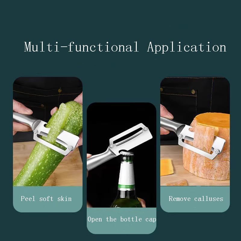 Skiennix Multi-Functional Vegetable Peeler - Stainless Steel Blade & Wooden Handle | 2-Pack
