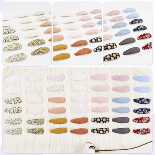 GIYAWA 42 Pcs Floral Non-Slip Snap Hair Clips for Baby Girls & Toddlers