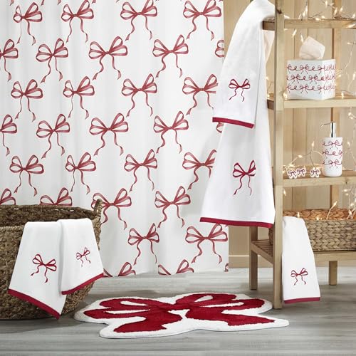 Christmas Lotion Pump & Cotton Fingertip Towels Set - White