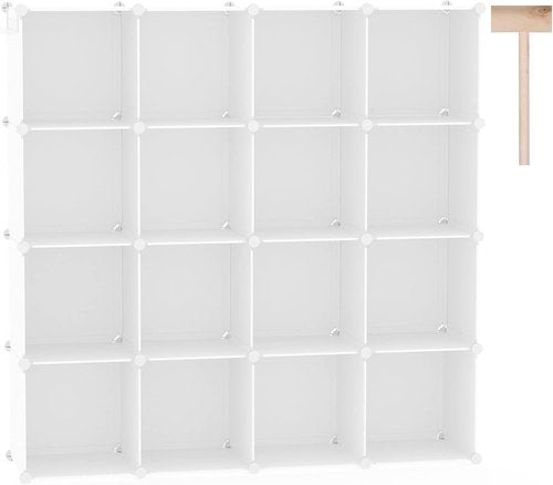 C&AHOME Cube Storage Organizer - 16-Cube Modular Shelves for DIY Closet | 48.4" L × 12.4" W × 48.4" H
