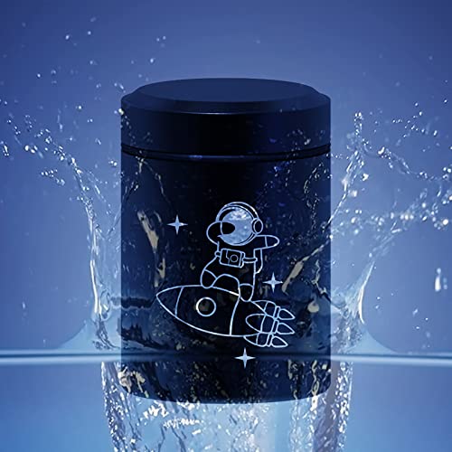 2 Pack Portable Storage Jars - Airtight Smell Proof Containers (Black & Black)