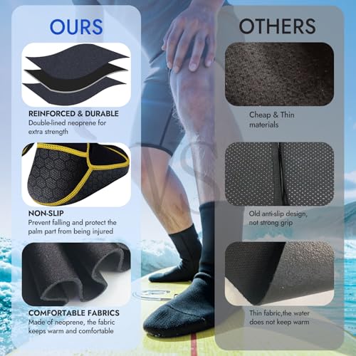 3mm Neoprene Water Socks, Anti-Slip Wetsuit Booties for Sand Proof Beach Volleyball, Scuba Diving Surfing Kayaking