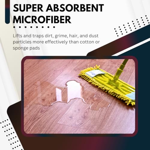 Washable Microfiber Mop Pads - 6 Pack, 16x5.5 Inches for Easy Cleaning