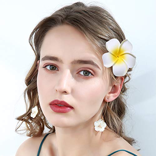 CBLUO Hawaiian Flower Hair Clips 16-Pack Plumeria Barrettes