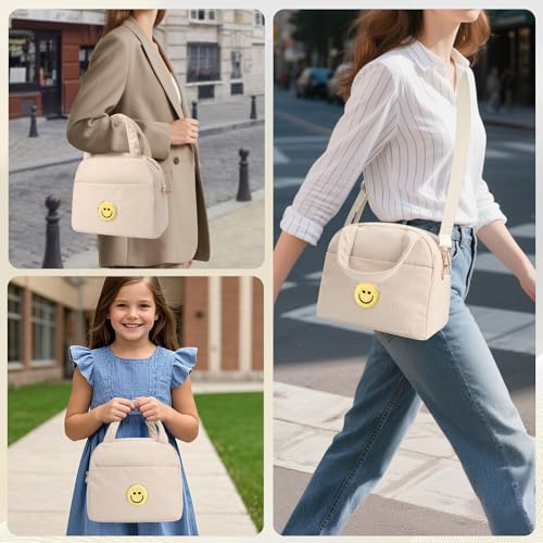 Kids Lunch Bag Lunch Box for Teen Girl & Boy - Beige/Off White