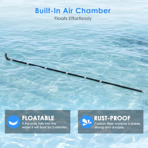 17ft Carbon Fiber Telescopic Light Pole with Utility Hook - Holiday & Outdoor Use