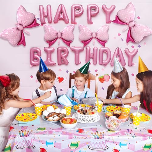 Jumbo Coquette Bow Balloons - 4pcs Pink Oversized Party Decor