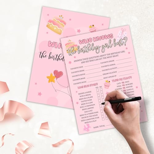 Who Knows The Birthday Girl Best? | 25 Double-Sided Game Cards