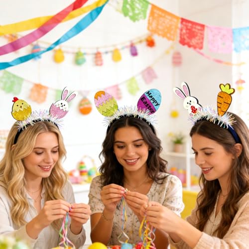 Glitter Easter Egg Headband for Women - Festive Holiday Hair Accessory