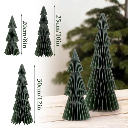 Paper Jazz 12 Inch Christmas Tree Honeycomb Decoration - Green, 3 Pieces