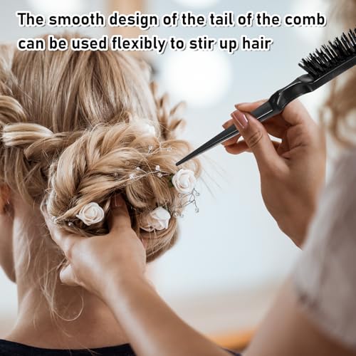 Skrfren Teasing Hair Brush with Nylon Bristles for Backcombing and Styling