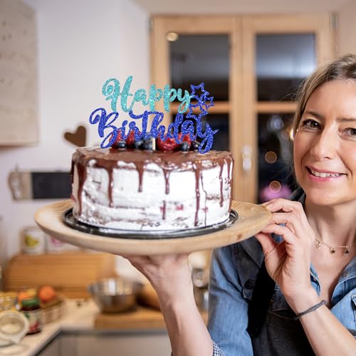 Happy Birthday Cake Topper - Glitter Decoration for Parties