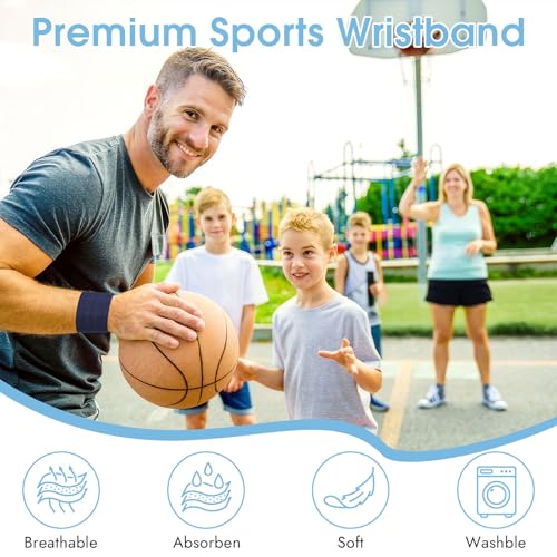 8 Pcs Sports Wrist Sweat Bands for Men & Women£¬ Absorbent Wrist Sweatbands Tennis Wristbands, Elastic Wrist Bands for Sweat for Basketball Tennis Football Gym Running Working Out