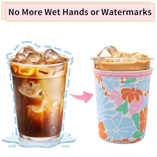 Matisse Floral Reusable Neoprene Iced Coffee Sleeve 3-Pack