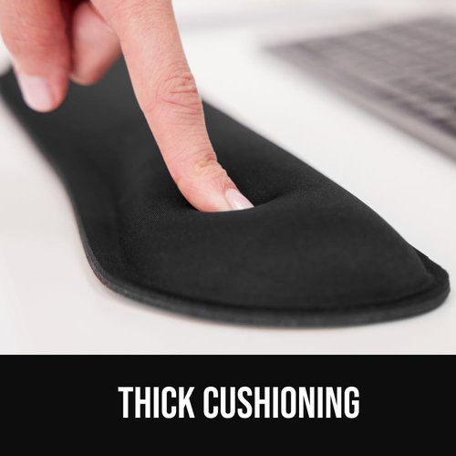 GORILLA GRIP Silky Memory Foam Wrist Rest - Ergonomic Keyboard & Mouse Support, Black | 2-Piece Set