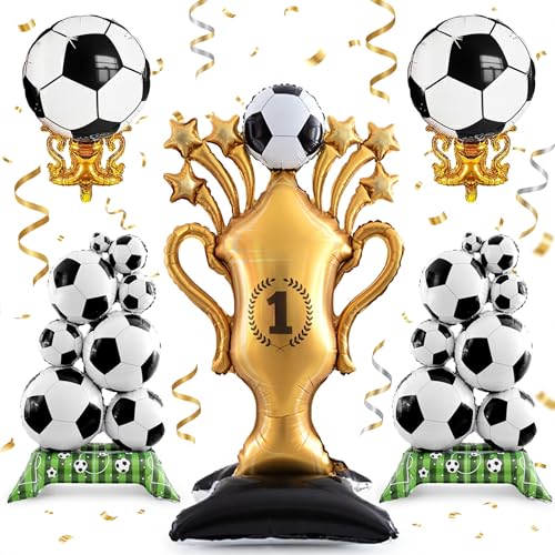 5-Piece Soccer Balloons Set - Extra Large Trophy & Foil Decorations