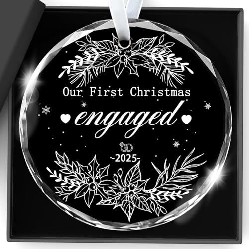 First Christmas Married Ornament 2025 - Mr & Mrs Glass Decor