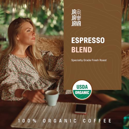 Ja Ja JAVA Organic Espresso Beans - Light Roast Whole Bean Coffee, 12 oz
