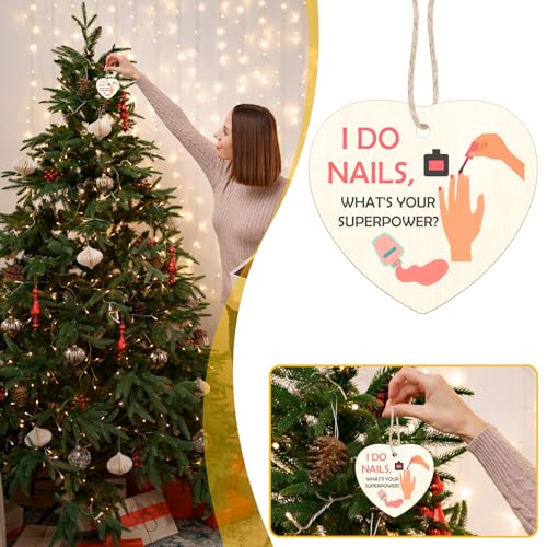 Nail Technician Christmas Ornament - Wooden Gift for Nail Techs