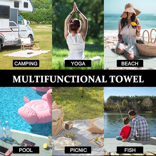 Tehoao Oversized Turkish Beach Towel - 39"x71" Quick Dry Cotton, Pink Stripe