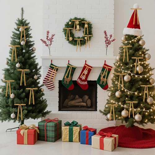24-Pack Khaki Velvet Christmas Ribbon Bows Set - 5x7 Inch
