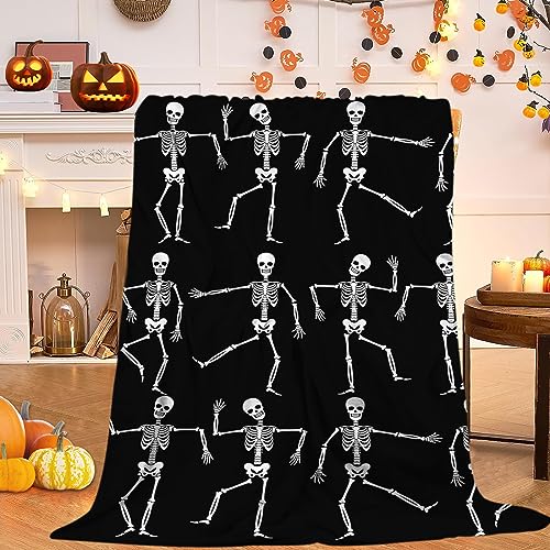 JOOCAR Halloween Flannel Throw Blanket - Lightweight Cozy 40x50 Inch