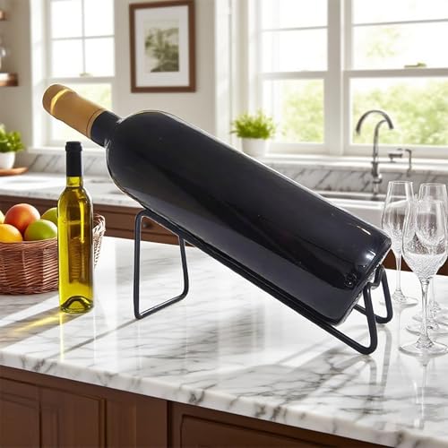 Fosinz Metal Wine Rack - Compact Tabletop Holder for 2 Bottles