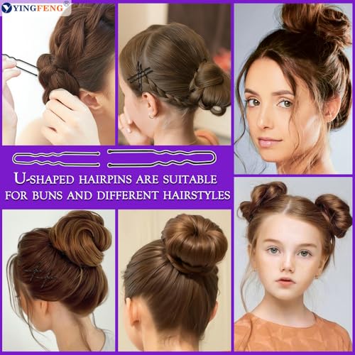 510-Piece Black Bobby Pins, U-Shaped Hair Clips, Bands and Nets Kit