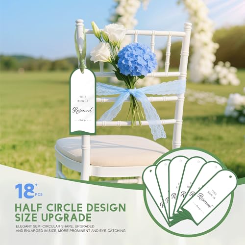 18 Semi-Circle Reserved Seating Signs for Weddings - Sage Green
