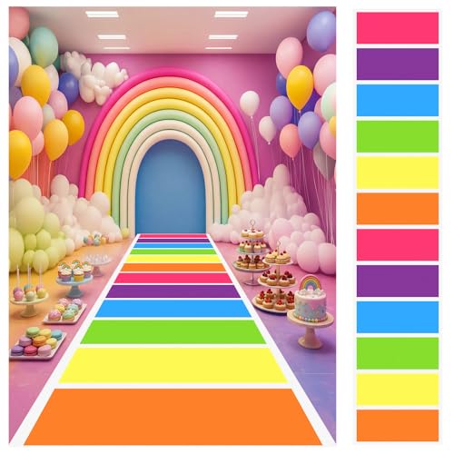 Halloween Candy Theme Polyester Carpet Rainbow Runner Rug 2.6' x 164'