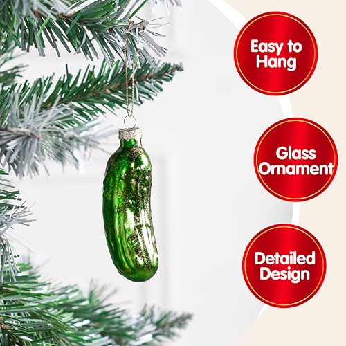Christmas Glass Pickle Ornament - Unique Holiday Tree Decoration
