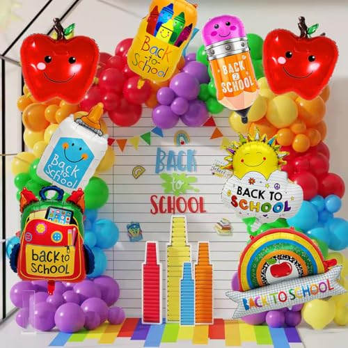 8-Piece Back to School Balloons Kit - Fun Party Decorations