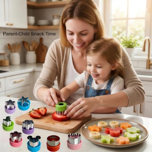 9-Piece Stainless Steel Mini Fruit and Vegetable Cookie Cutter Set