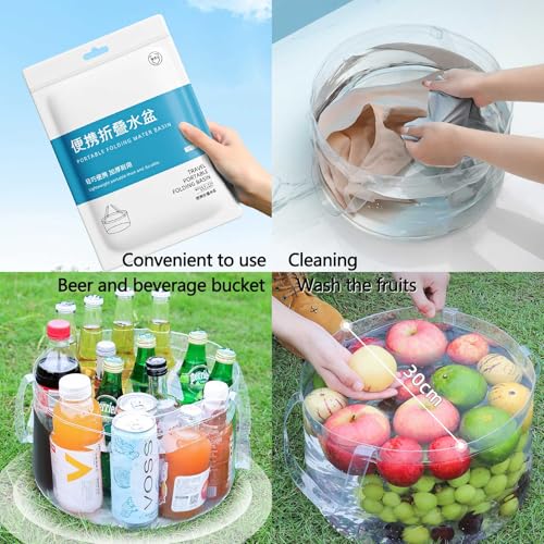 2PCS Collapsible Bucket 3 Gallon Container Folding Water Basin Portable Wash Basin