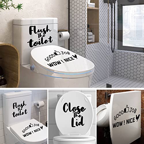 LiveGallery 3-Piece Funny Rooster Toilet Seat Decal Set for Bathroom Decor