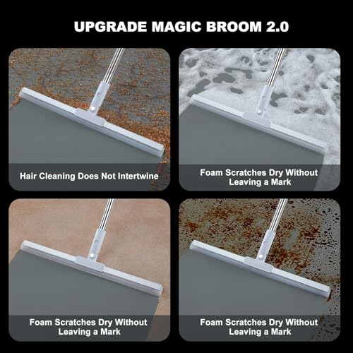 JOYBOS Adjustable Rubber Squeegee Broom for Floor & Window Cleaning