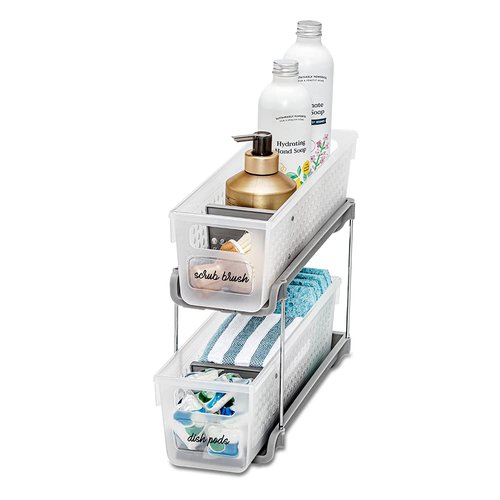 madesmart Mini 2 Tier Organizer, Pack of 4, Frost