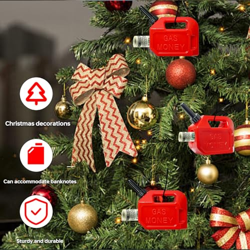 3PCS Gas Can Christmas Ornament, Funny Cash Money Holder Gift for Adults