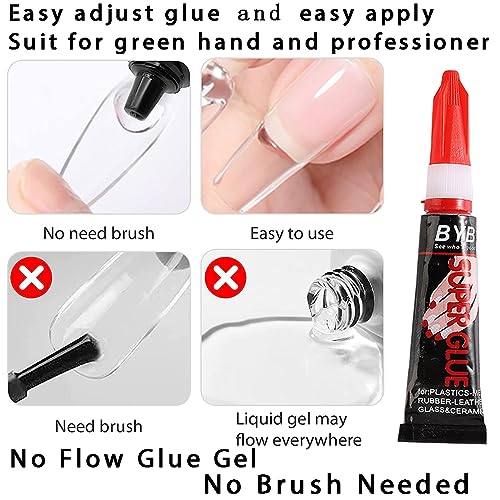 Fcozpjk Super Strong Nail Glue for Press On Nails & Tips 0.18oz 2 Pcs
