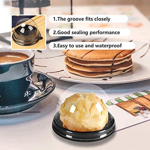 Clear Plastic Mini Cupcake Containers - 50 Pack for Parties