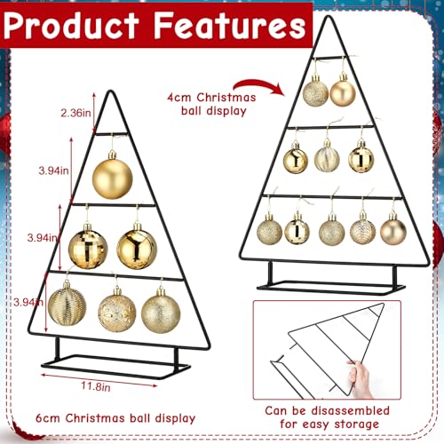 Metal Christmas Ornament Stand Tree Shaped Holder 16 Inch Black