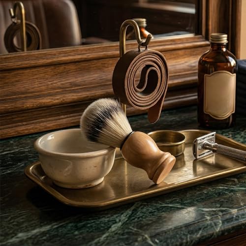 Viliqiou Men's Shaving Brush with Wooden Handle & Soft Synthetic Bristles