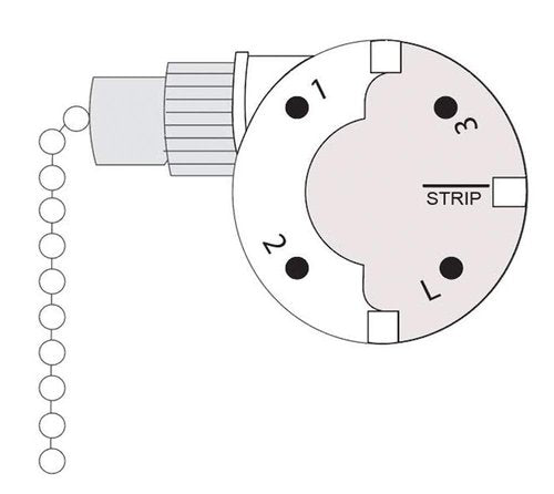 ZE-268S6 3 Speed 4 Wire Pull Chain Fan Switch Replacement Repair Kit 3 Way 4 Position Rotary Motor Controller 3A250VAC 6A125VAC For Ceiling Fans, Basket Fans, Floor Fans, Appliances - Black Nickel