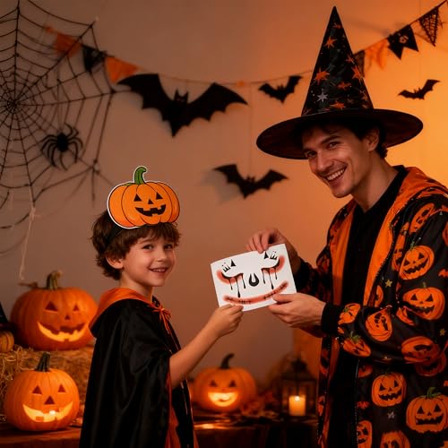 QINYIER 16 Sheets Halloween Temporary Face Tattoos for Kids and Adults