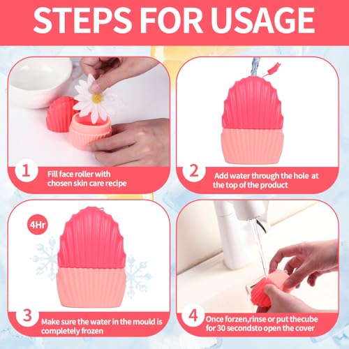 Daifanni Mermaid Silicone Ice Cube Roller for Face and Eyes (Pink)