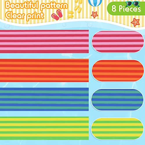 Boao 8 Pack Beach Towel Bands for Chairs - Colorful Elastic Straps