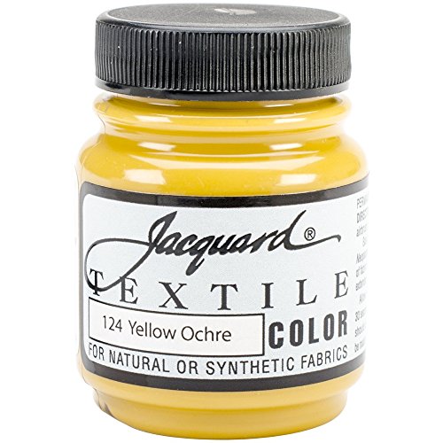 Jacquard Yellow Ochre Fabric Paint 2.25 Oz - Permanent Indoor & Outdoor Textile Dye