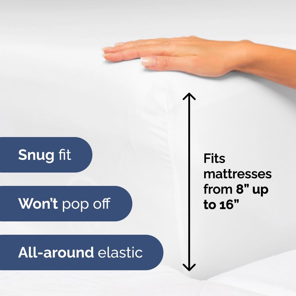 Ultra Soft Twin Size 3 Piece Sheet Set by [Brand Name] - Cooling, Wrinkle-Free Bedding - Fits 8-16 Inch Mattresses - Breathable, Hotel Luxury in Bright White