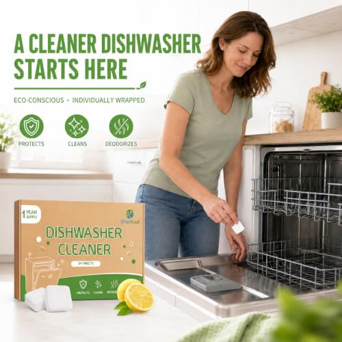 OrientLeaf Dishwasher Cleaner Tablets, 24-Pack, Descaler & Deodorizer